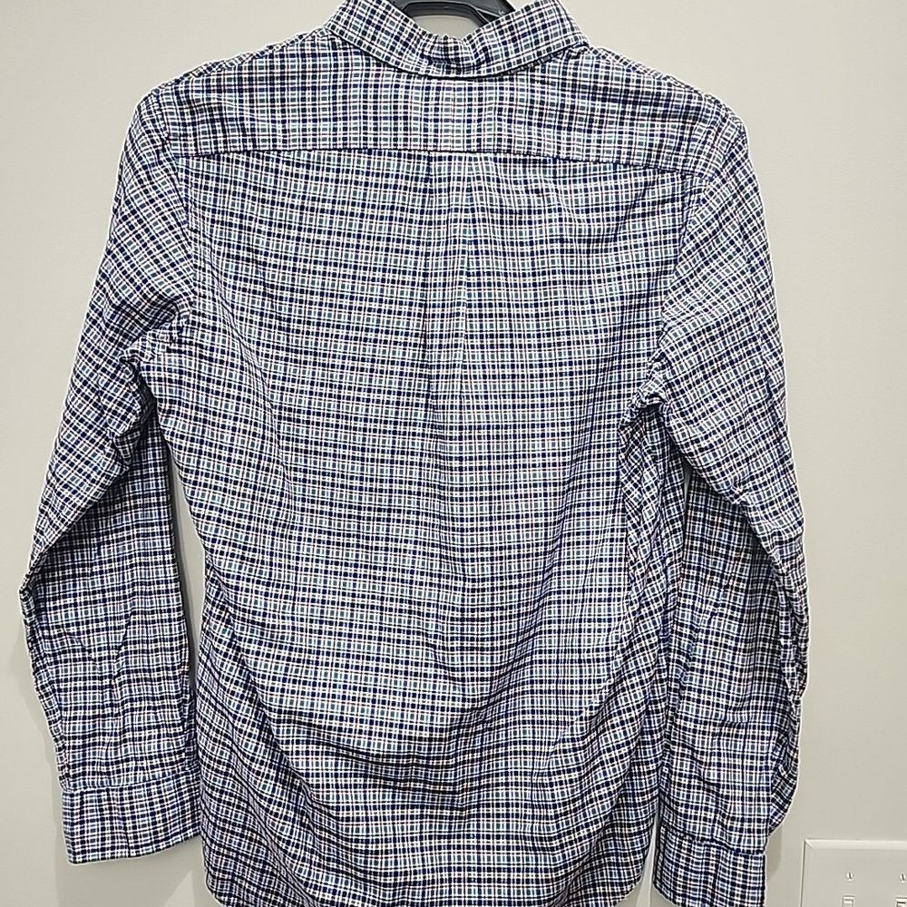 POLO RALPH‎ LAUREN Button Down Classic Fit Cotton Stretch Multi Blue Plaid Sz M - Picture 7 of 7